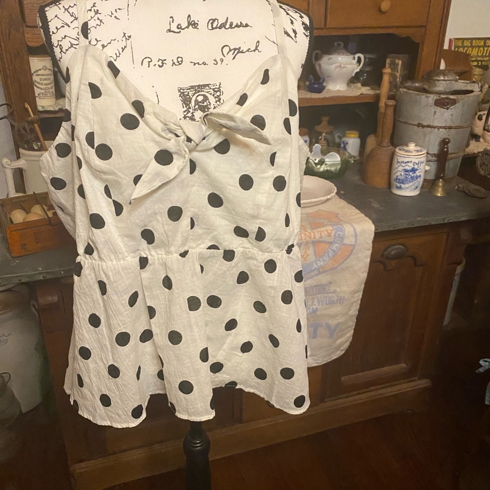 Torrid polka dot crop shirt